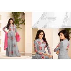 86003-C GREY LT NITYA PURE GEORGETTE SEMI STITCHED SUIT